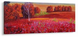 Rdeča pokrajinska slika (120x50 cm)