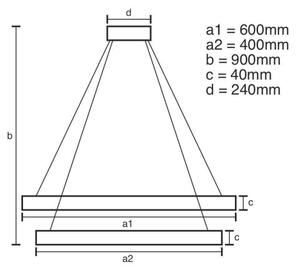 LED Prigušivi luster na sajli LED/70W/230V 3000-6500K + daljinski upravljač