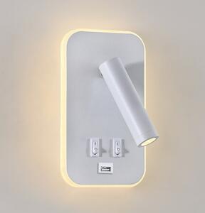 SVJETILJKA ZIDNA LED ARIZONA 7W+3W 3000K IP20+USB WHITE 10652