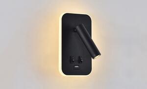SVJETILJKA ZIDNA LED ARIZONA 7W+3W 3000K IP20+USB BLACK 10651