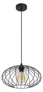 Luster na sajli CORRINI 1xE27/60W/230V pr. 34 cm crna/prozirna