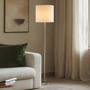 Lindby Podna lampa Parsa, bijela, tekstil, visina 167 cm, E27, Bijela, Dnevni boravak/blagovaonica, Tkanina / tekstil