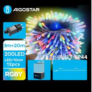 Aigostar - LED Vanjske božićne lampice 200xLED/8 funkcija 23m IP44 multicolor