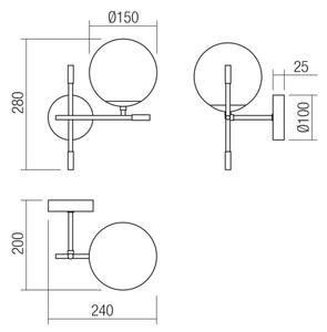 Redo 01-2944 - Zidna svjetiljka ESSENTIAL 1xE14/28W/230V desna