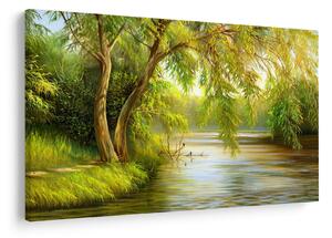 Slika - Vrba ob jezeru, oljna slika (90x60 cm)