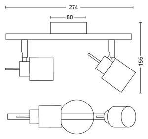 Philips - Reflektorska svjetiljka MERANTI 2xGU10/35W/230V crna