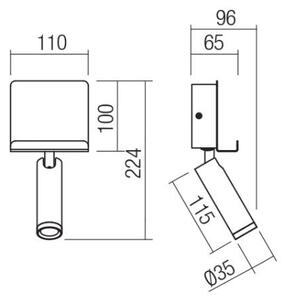 Redo 01-3083 - LED Zidna reflektorska svjetiljka PANEL LED/3,5W/230V USB bijela