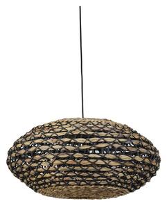 Stropna lampa u crnoj prirodnoj boji sa sjenilom od ratana i morske trave ø 60 cm Tripoli - Light & Living