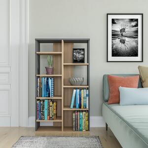 Siva/prirodna polica za knjige u dekoru hrasta 72x124 cm Keota - Kalune Design