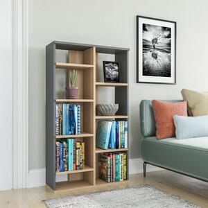 Siva/prirodna polica za knjige u dekoru hrasta 72x124 cm Keota - Kalune Design