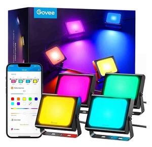 Govee - SET 4x Flood Lights vanjska SMART LED svjetla Wi-Fi IP66