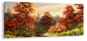 Podoba reke v jesenski pokrajini, oljna slika (120x50 cm)