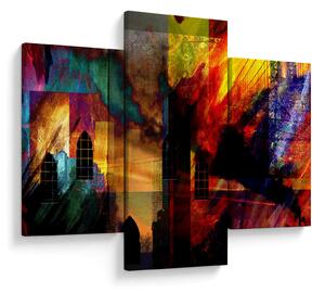 Slika - Barvita abstrakcija mesta (90x60 cm)