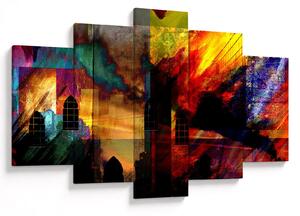 Slika - Barvita abstrakcija mesta (150x105 cm)