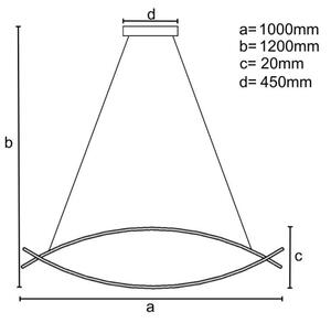 LED Prigušivi luster na sajli LED/70W/230V 3000-6500K + daljinski upravljač