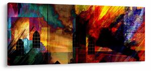 Slika - Barvita abstrakcija mesta (120x50 cm)