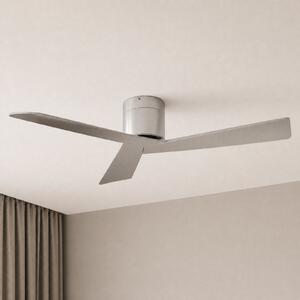 Lucande Stropni ventilator Ventoro, Ø 132 cm, srebrni, metal, Metalik, Dnevni boravak/blagovaonica, Metal