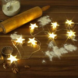 LED svjetlosni lanac GOLD STARS 140 cm zlatni