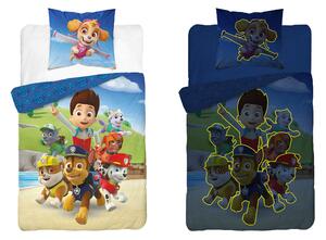 Svijetleća posteljina PAW PATROL Paws in Action plave boje Dimenzije posteljine: 70 x 80 cm | 140 x 200 cm