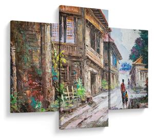 Slika filipinske vasi, Azija (90x60 cm)
