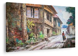 Slika filipinske vasi, Azija (90x60 cm)