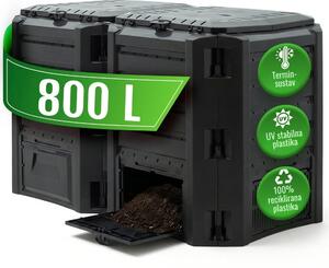 Vrtni komposter COMPOGREEN, 800 l, crna Prosperplast