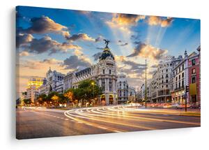 Slika - Calle Gran Vía, Madrid, Španija (90x60 cm)