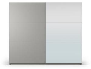 Sivi ormar s ogledalom i kliznim vratima 250x215 cm Lisburn - Cosmopolitan Design
