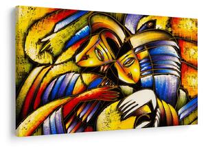 Slika - Oljna slika, zaljubljenci (90x60 cm)