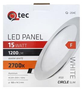 LED Ugradbena svjetiljka QTEC LED/15W/230V 2700K