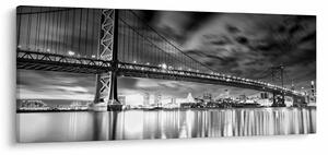 Slika - Most Benjamina Franklina, Philadelphia, črno-bela (120x50 cm)