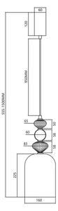 LED Luster na sajli ARTE LED/12W/230V pr. 16 cm crna