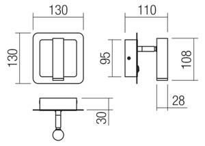 Redo 01-3092 - LED Zidna reflektorska svjetiljka CLOSER LED/6W/230V crna