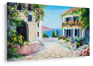 Slika - Grška uličica, oljna slika (90x60 cm)
