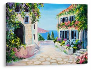 Slika - Grška uličica, oljna slika (70x50 cm)