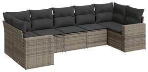 VidaXL 7-dijelni set vrtnih sofa sivi od poliratana