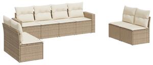 VidaXL 8-dijelni set vrtnih sofa od poliratana s jastucima bež