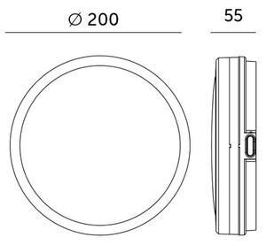 LED Stropna svjetiljka za kupaonicu sa senzorom LED/12W/230V pr. 20 cm crna + DU