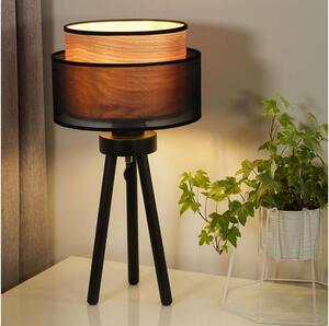 Duolla - Stolna lampa WOOD BOHO 1xE27/15W/230V pr. 25 cm crna/bež