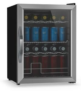 Klarstein Hladnjak za pića Beersafe s vratima od zrcalnog stakla | 64 x 48 cm | Unutarnje LED osvjetljenje | Srebrno-crna