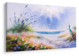 Slika - Romantična plaža, oljna slika (90x60 cm)