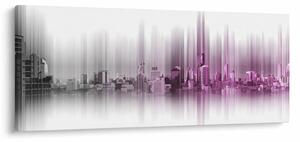 Slika - Obzorje mesta, roza-siva (120x50 cm)