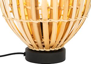 Orijentalna stolna lampa crna s prirodnim bambusom - Pua