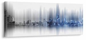 Slika - Panorama mesta, modro-siva (120x50 cm)