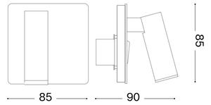 Ideal Lux - LED Zidna reflektorska svjetiljka LITE LED/3W/230V crna