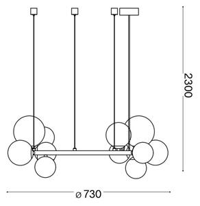 Ideal Lux - LED Luster na sajli PERLAGE 11xG9/3W/230V zlatna