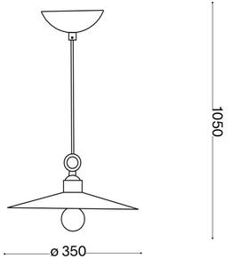 Ideal Lux - Luster na sajli CANTINA 1xE27/42W/230V pr. 35 cm mesing