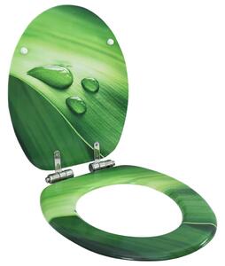 VidaXL Toaletna daska s mekim zatvaranjem MDF zelena s uzorkom kapi