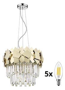 Brilagi - LED Kristalni luster na sajli MIRAGE 5xE14/40W/230V