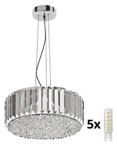 Brilagi - LED Kristalni luster na sajli GLAMOUR 5xG9/42W/230V